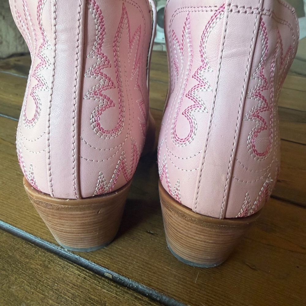 Ariat Pastel Pink Western Embroidered Ankle Boots - Picture 3 of 5